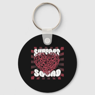 Retro Sickle Cell Streetstyle Support Squad Burgun Key Ring