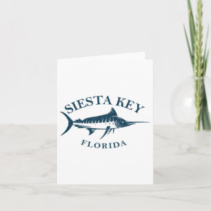 Retro Siesta Key Florida Vintage Fishing Boating  Card