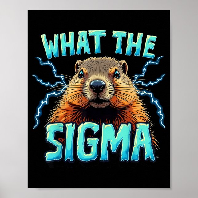 Retro Sigma Meme Groundhog Day Funny Groundhog Y2k Poster (Front)