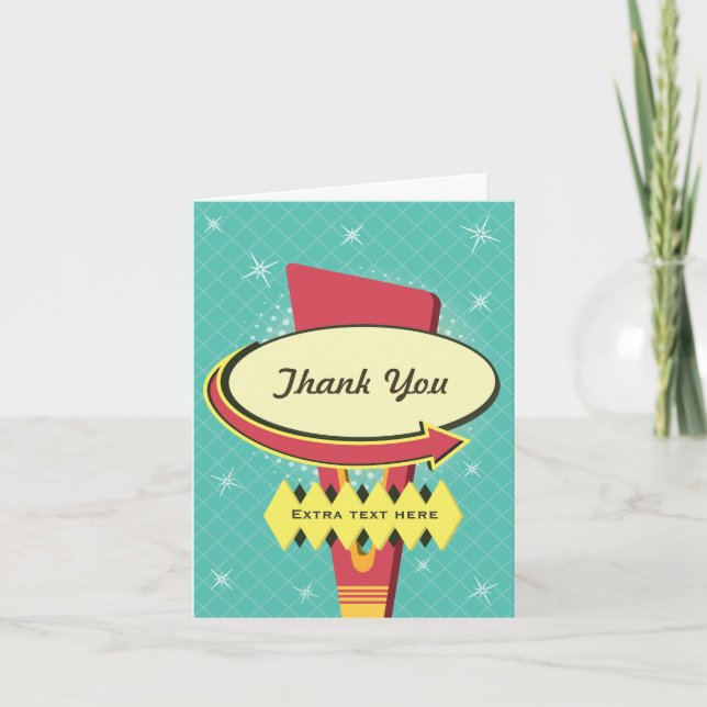 Retro Sign Thank You Card (Front)