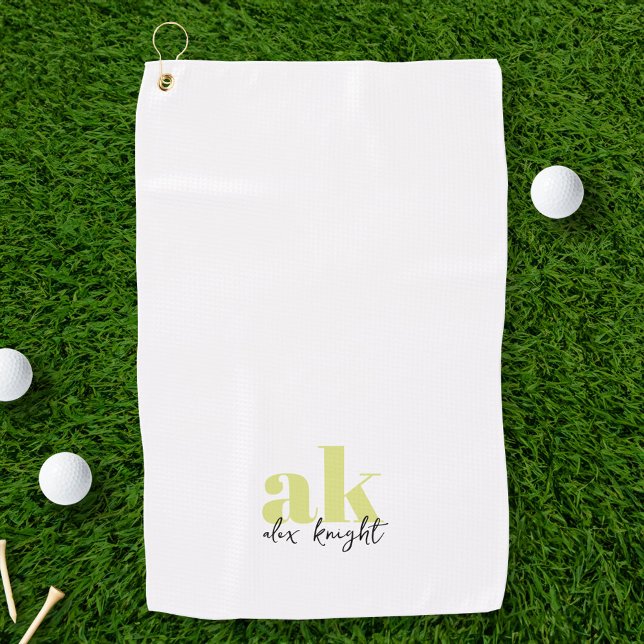 Retro Signature Monogram Golf Towel (Creator Uploaded)