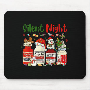 Retro Silent Night Xmas Nurse Christmas Doctor Er Mouse Pad