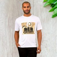 Retro Silhouette People with Abstract Circles