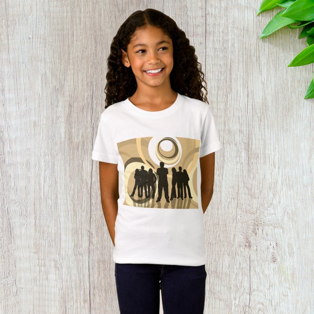 Retro Silhouette People with Abstract Circles T-Shirt (Creator Uploaded)