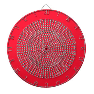 Retro Silver and Red Art Deco Dartboard