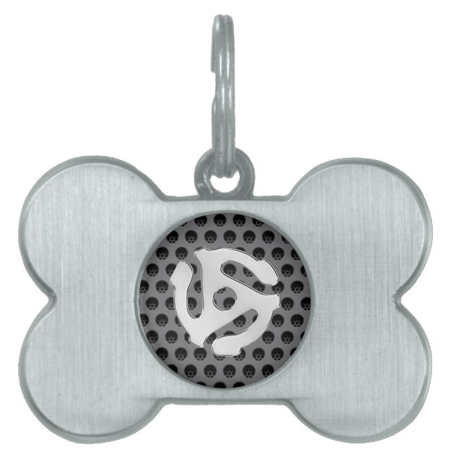 Retro Silver Chrome Like 45 spacer Pet Tag (Front)