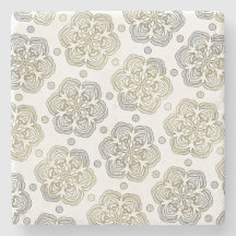 Retro Silver Gold Flower Pattern