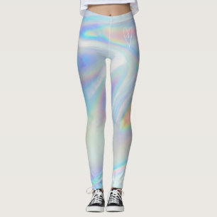 Retro Silver Holographic Womens Leggings