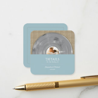 Retro Silver Music Vinyl Record Wedding Enclosure Card