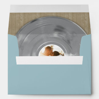 Retro Silver Music Vinyl Record Wedding Envelope