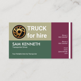 Retro Simple Column Box Truck Transport Business Card
