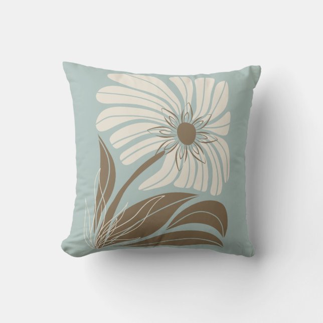 Retro Simplistic Hawaiian Style Single Flower   Cushion (Front)