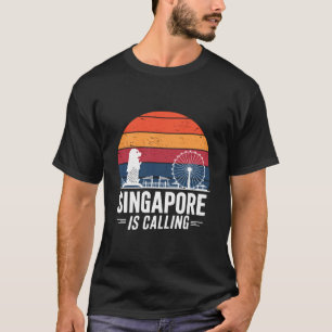 Retro Singapore is Calling Travel to Southeast Asi T-Shirt