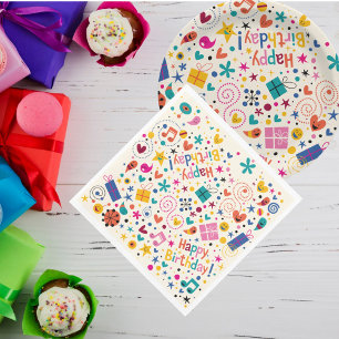 Retro Singing Happy Birthday Napkin