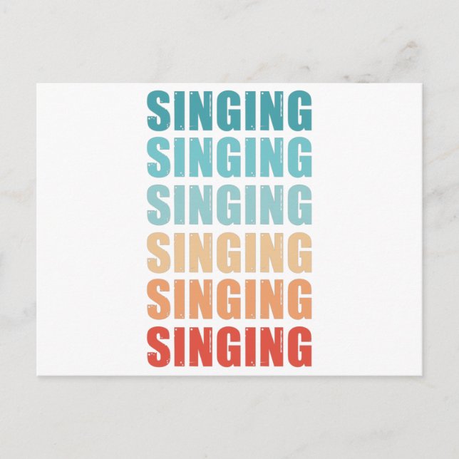 Retro Singing Vintage Gift Postcard (Front)