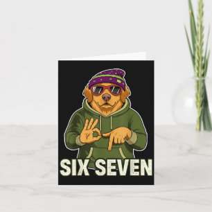 Retro Six Seven Golden Retriever Graphic Gift Men  Card