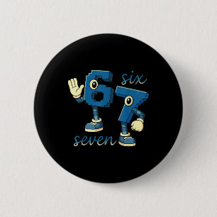 Retro Six Seven Number Meme Brainrot Gift For Men  6 Cm Round Badge