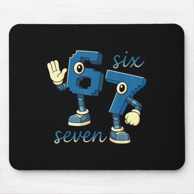 Retro Six Seven Number Meme Brainrot Gift For Men  Mouse Pad (Front)