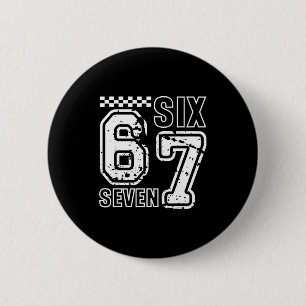 Retro Six Seven Numbers Clever Humor 6 7 Meme Mens 6 Cm Round Badge