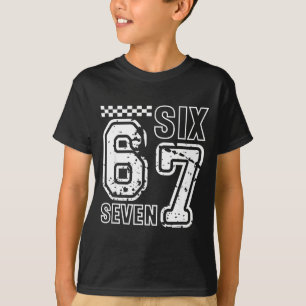 Retro Six Seven Numbers Clever Humor 6 7 Meme Mens T-Shirt