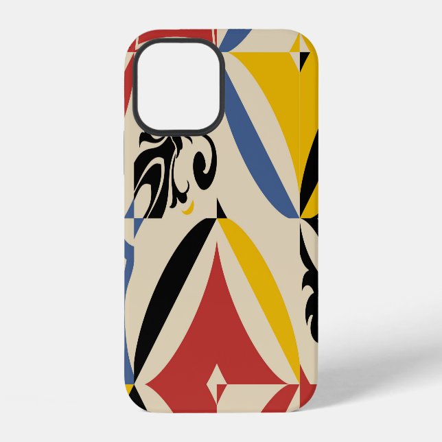 Retro Sixties Azulejos Geometric Pattern iPhone Case (Back)