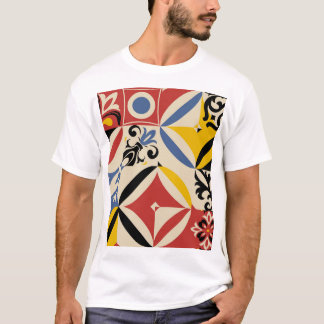Retro Sixties Azulejos Geometric Pattern T-Shirt