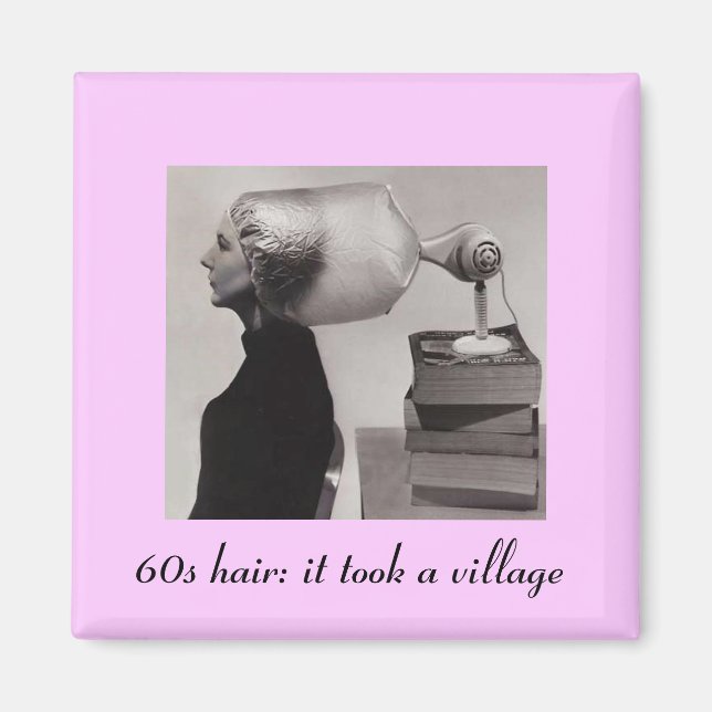 Retro Sixties Hair Fridge Magnet (Front)