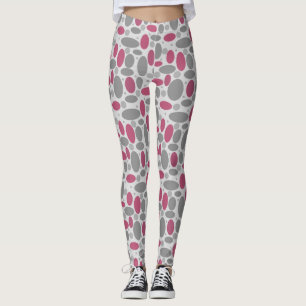 retro, sixties, polka dots, grey and pink leggings