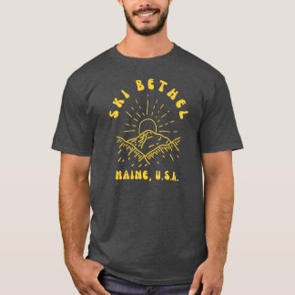 Retro Sixties Ski Bethel Maine Yellow VintageStyle T-Shirt