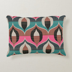 Retro Sixties Style Seamless Pattern Decorative Cushion