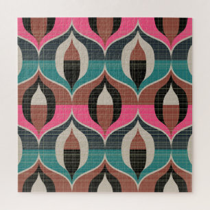 Retro Sixties Style Seamless Pattern Jigsaw Puzzle