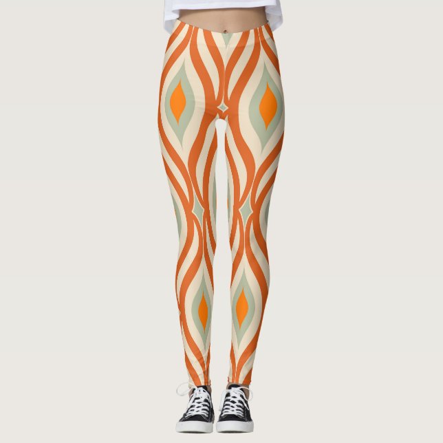 Retro Sixties Style Seamless Pattern Leggings (Front)
