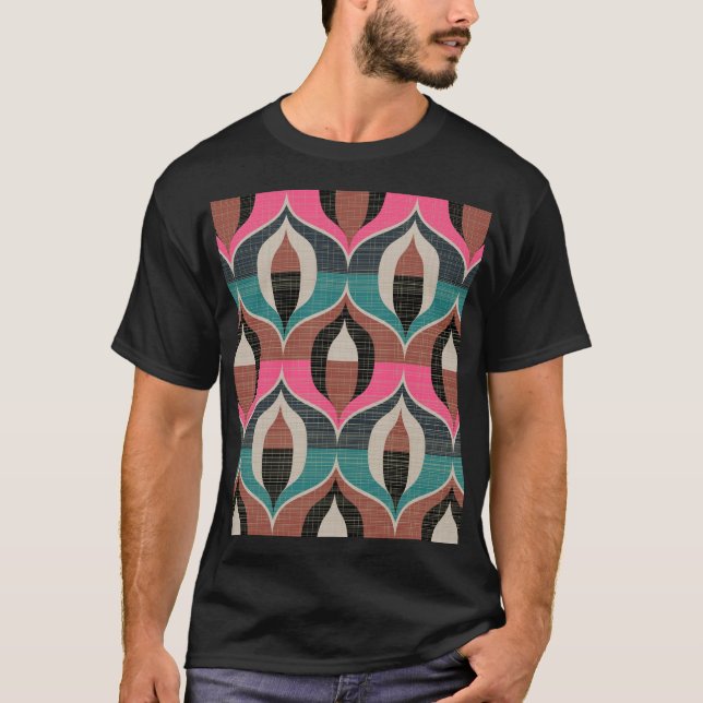 Retro Sixties Style Seamless Pattern T-Shirt (Front)
