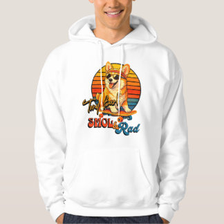 Retro Skate Corgi – Tony Bark™ – Smol & Rad  Hoodie