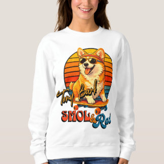Retro Skate Corgi – Tony Bark™ – Smol & Rad  Sweatshirt