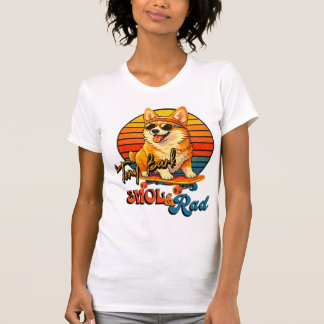 Retro Skate Corgi – Tony Bark™ – Smol & Rad  T-Shirt