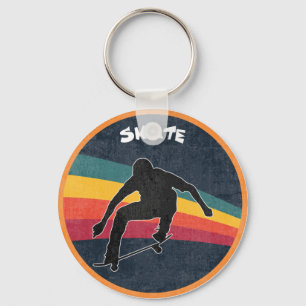 Retro Skate Skater 80s Skateboarder Skateboarding Key Ring