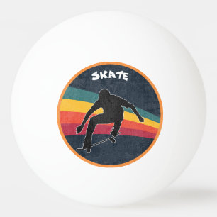 Retro Skate Skater 80s Skateboarder Skateboarding Ping Pong Ball