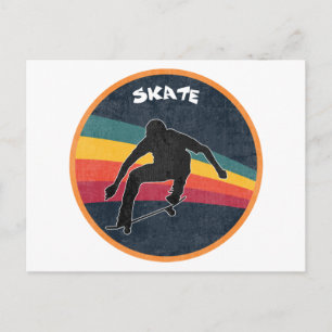 Retro Skate Skater 80s Skateboarder Skateboarding Postcard