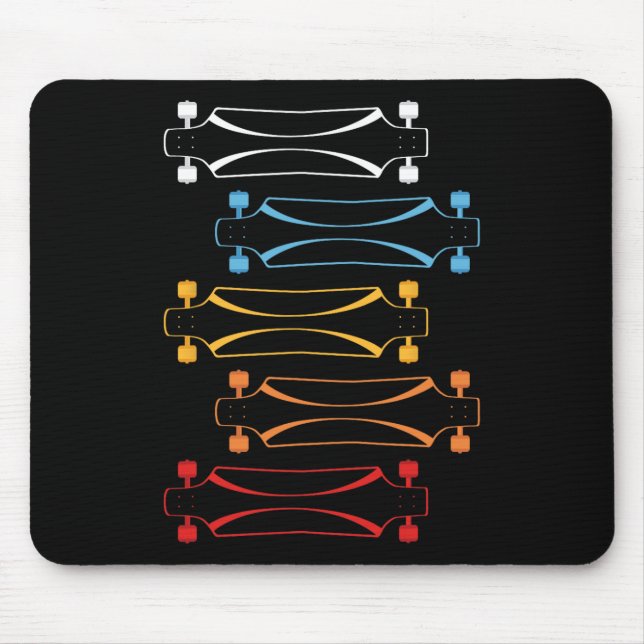 Retro Skateboard Skating Skateboarding Skateboarde Mouse Pad (Front)