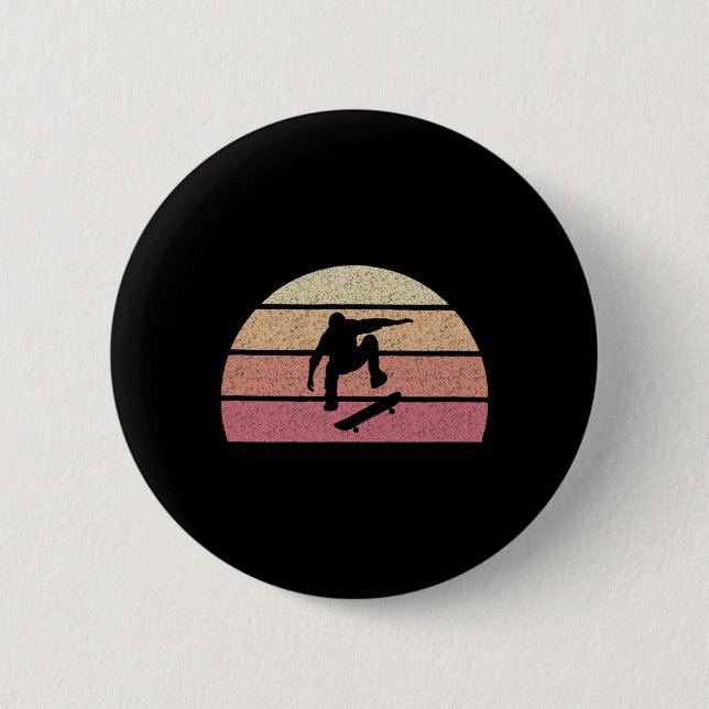 Retro Skateboarding Design  6 Cm Round Badge (Front)
