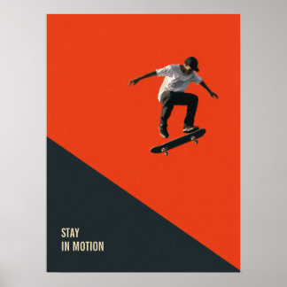Retro Skateboarding Wall Art Poster