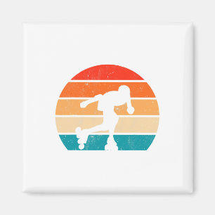Retro Skater Girl Skateboard Cute Vintage Skateboa Magnet