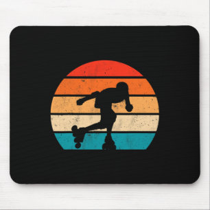 Retro Skater Girl Skateboard Cute Vintage Skateboa Mouse Pad
