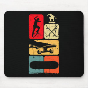 Retro Skater Skateboarding Skateboard Skateboarder Mouse Pad