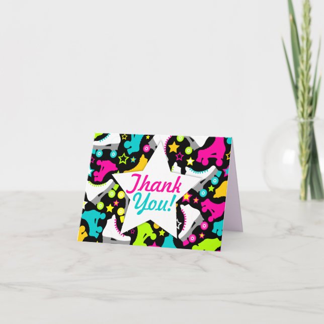 Retro Skates "Thank You" Thank You Card (Front)