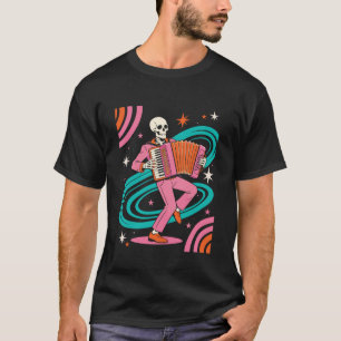 Retro Skeleton Accordion Player u2013 Jazz Band Mu T-Shirt