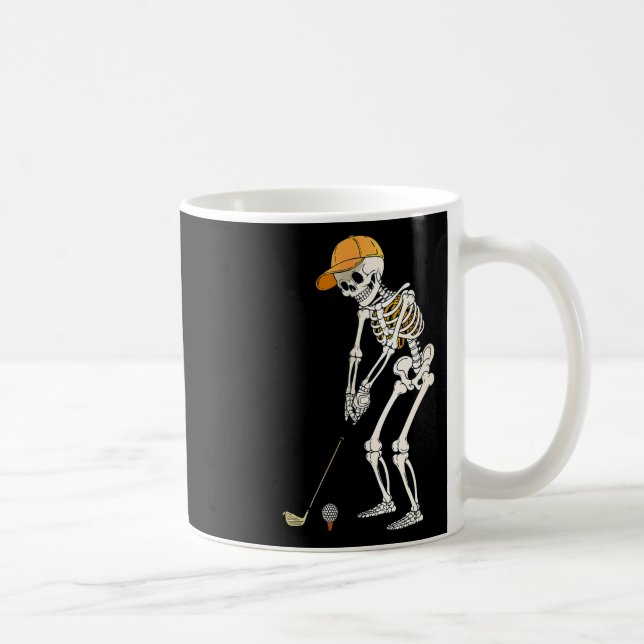 Retro Skeleton Golf Halloween Golfer Golf Player F Coffee Mug (Right)