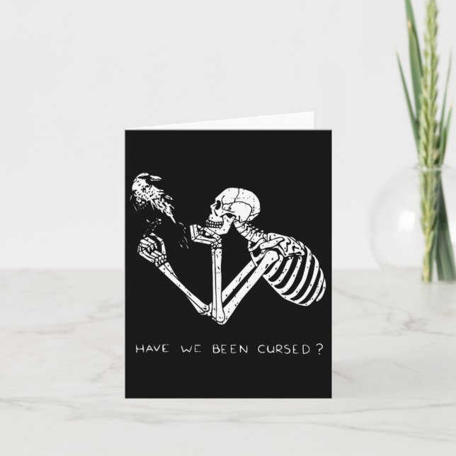 Retro Skeleton Halloween Costume Fun Scary Skull C Card (Front)