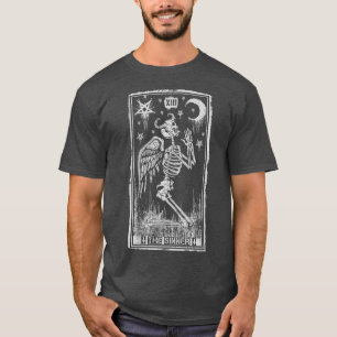Retro Skeleton Kneeling The Sinner Tarot Card Wicc T-Shirt